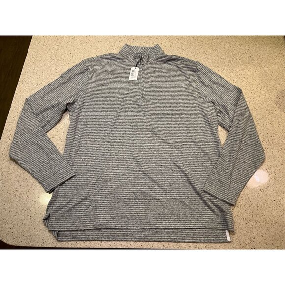 johnnie-O Other - BRAND NEW Johnnie O Hanging Out 1/4 Zip Sweater, Mens Large Heather Gray Stripe
